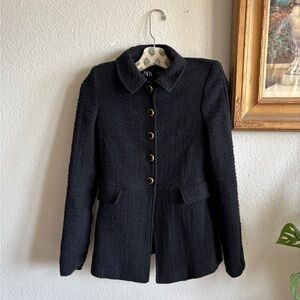 Zara Black Textured Blazer